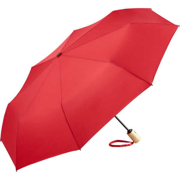 Parapluie de poche publicitaire manche pliant  Rouge