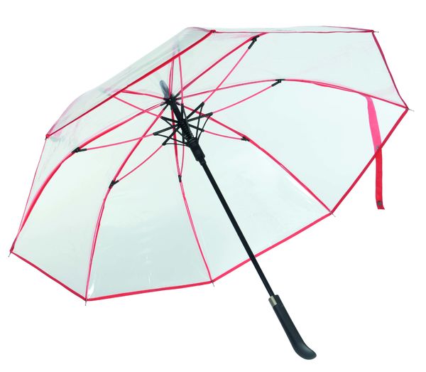 Parapluie publicitaire automatique|VIP Rouge Transparent
