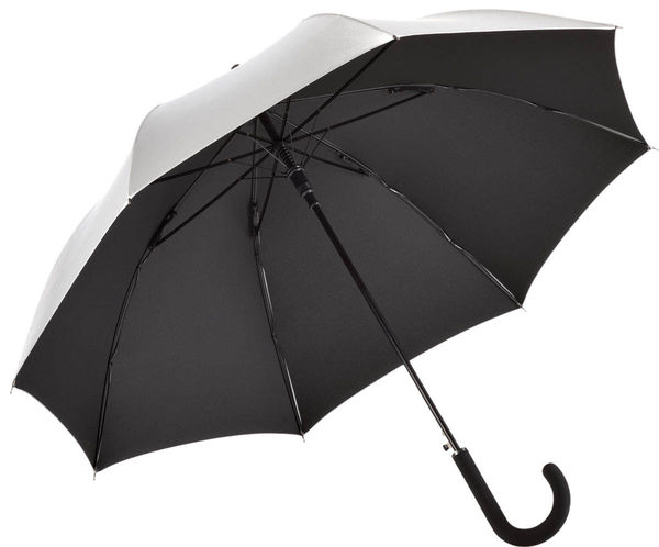 Parapluie publicitaire brillant Argent Noir