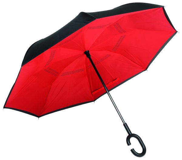 Parapluie publicitaire canne automatique|FLIPPED Noir Rouge