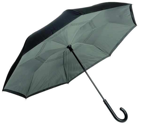 Parapluie publicitaire canne automatique|OPPOSITE Gris foncé Noir
