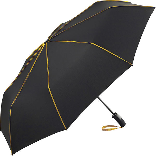 Parapluie publicitaire de poche déclencheur intégré Noir Jaune