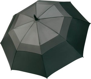 Parapluie canne bois veinee Noir Gris