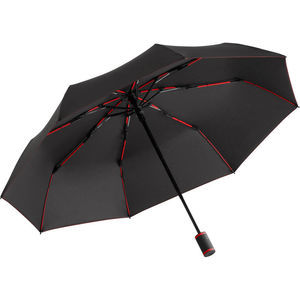 Parapluie de poche publicitaire manche pliant Anthracite Rouge