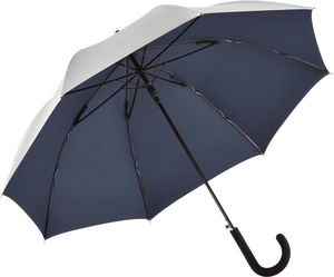 Parapluie publicitaire brillant Argent Marine