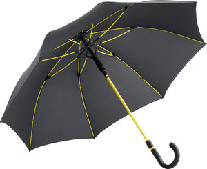 Parapluie publicitaire manche cann Anthracite Jaune