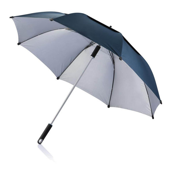 Grand parapluie 27 (Gris, Pongee PolJater, 510g) comme objets  publicitaires Sur