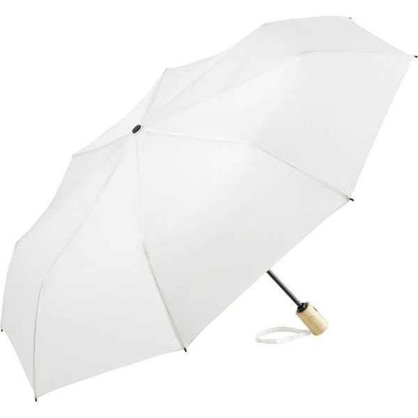 Parapluie de poche publicitaire manche pliant  Blanc