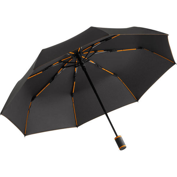 Parapluie de poche publicitaire manche pliant Anthracite Orange