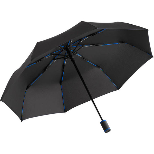 Parapluie personnalisable de poche PET|recyclé Noir Bleu euro