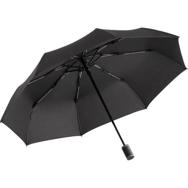 Parapluie personnalisable de poche PET|recyclé Noir Gris