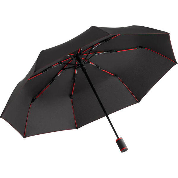 Parapluie personnalisable de poche PET|recyclé Noir Rouge