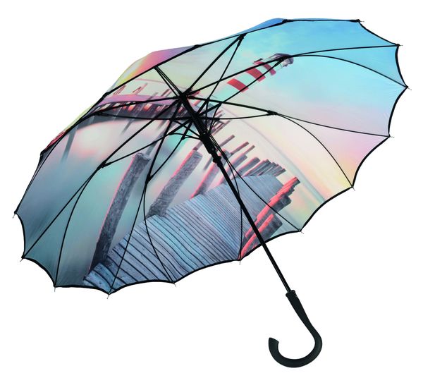 Parapluie publicitaire automatique|AMAZE Blanc