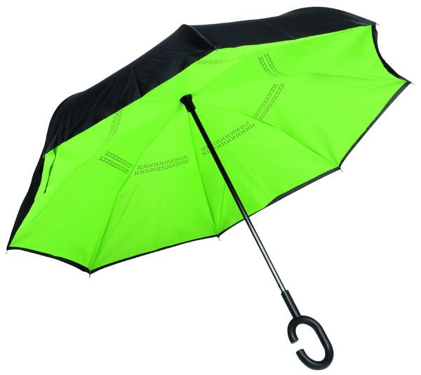 Parapluie publicitaire canne automatique|FLIPPED Noir Vert clair