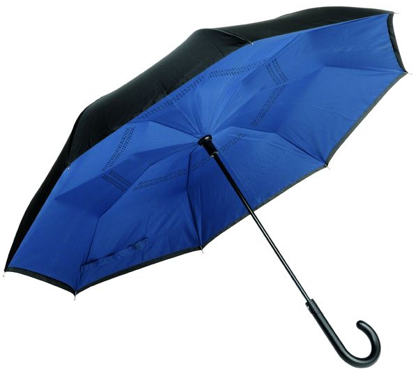 Parapluie publicitaire canne automatique|OPPOSITE Bleu foncé Noir