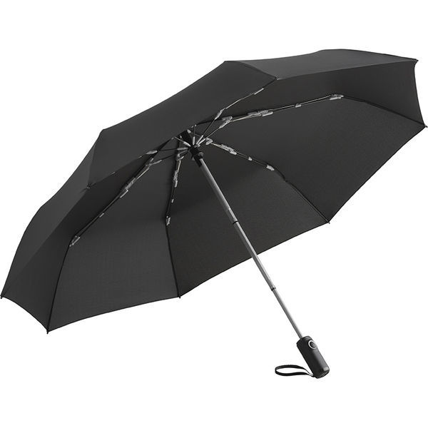 Parapluie de poche publicitaire | Folix Noir Gris Clair