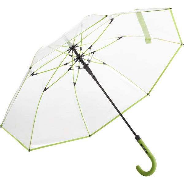 Parapluie publicitaire manche canne Transparent Lime