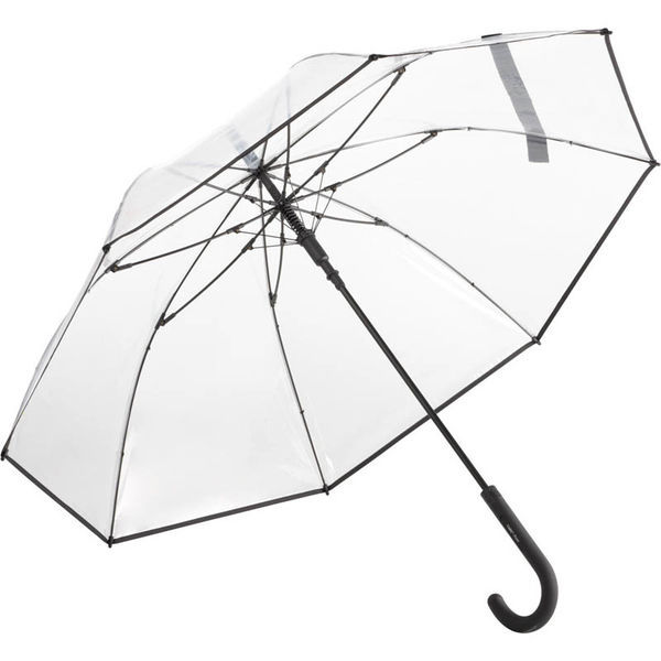 Parapluie publicitaire manche canne Transparent Noir