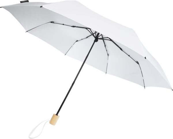 Parapluie publicitaire pliable en PET recyclé|Birgit Blanc