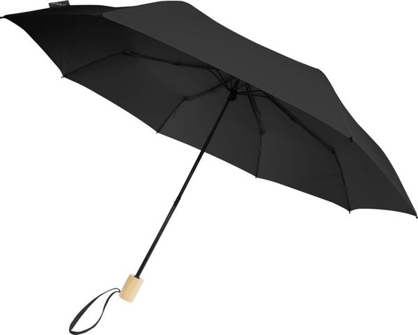 Parapluie publicitaire pliable en PET recyclé|Birgit Noir