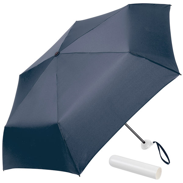 Parapluie publicitaire de poche|6 panneaux Marine Blanc