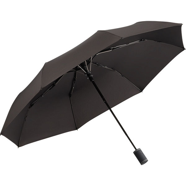Parapluie publicitaire de-poche PET recyclé|Automatique Noir Gris