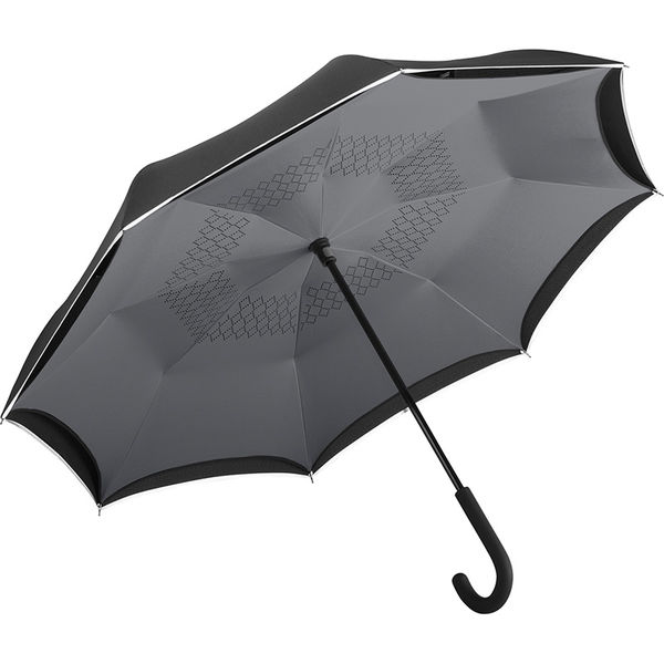 Parapluie publicitaire|Standard inversé Noir Gris