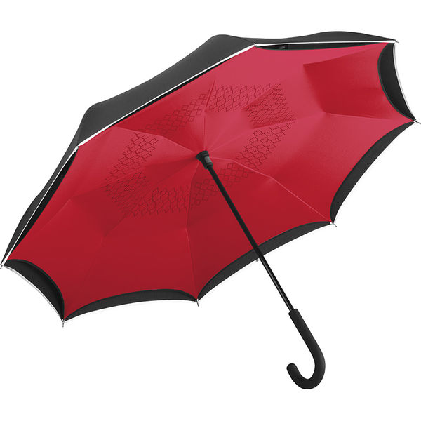 Parapluie publicitaire|Standard inversé Noir Rouge