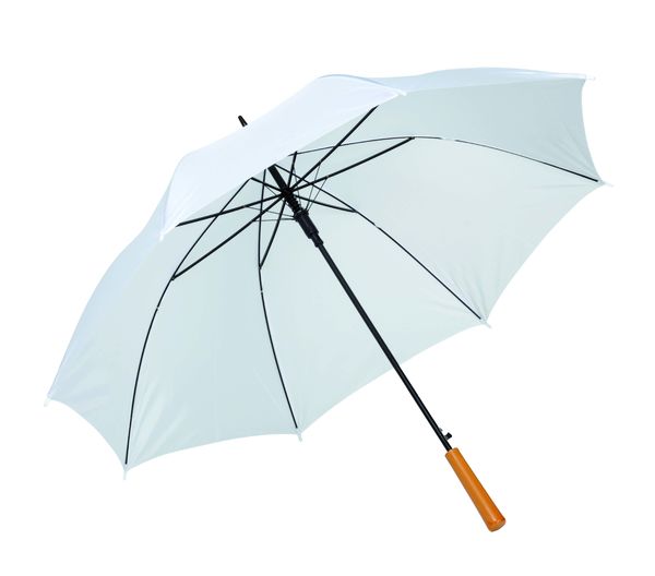 Parapluie publicitaire ville automatique|LIMBO Blanc