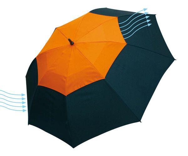 Parapluies publicitaires golf Noir Orange 2