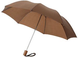 Parapluie De Poche Blanc Personnalise Marron 1