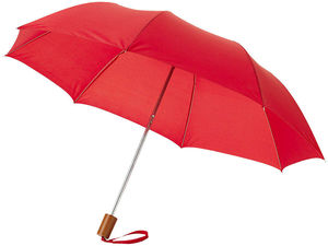 Parapluie De Poche Blanc Personnalise Rouge