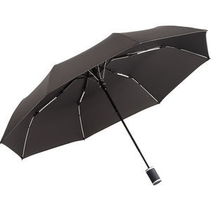 Parapluie de poche publicitaire manche pliant Anthracite Blanc