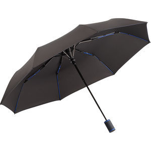 Parapluie de poche publicitaire manche pliant Anthracite Bleu euro