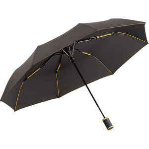 Parapluie de poche publicitaire manche pliant Anthracite Jaune