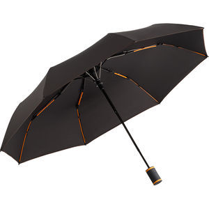 Parapluie de poche publicitaire manche pliant Anthracite Orange