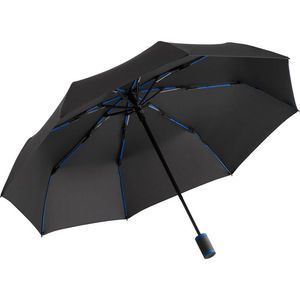 Parapluie de poche publicitaire manche pliant Anthracite Bleu euro