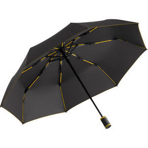 Parapluie de poche publicitaire manche pliant Anthracite Jaune