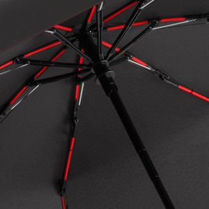Parapluie de poche publicitaire manche pliant Anthracite Rouge 1