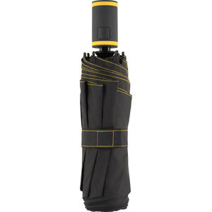Parapluie personnalisable de poche PET|recyclé Noir Jaune 3