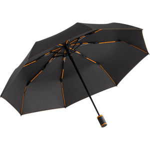 Parapluie personnalisable de poche PET|recyclé Noir Orange
