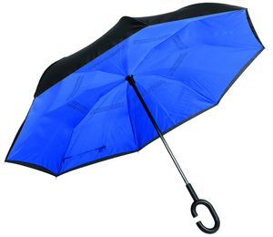 Parapluie publicitaire canne automatique|FLIPPED Bleu Noir