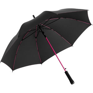 Parapluie publicitaire manche droit Noir Magenta