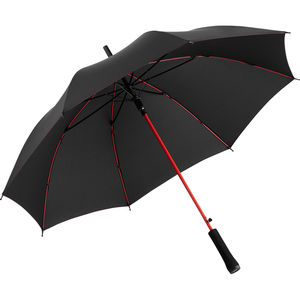 Parapluie publicitaire manche droit Noir Rouge
