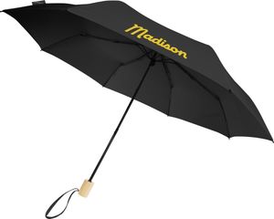 Parapluie publicitaire pliable en PET recyclé|Birgit Noir 1