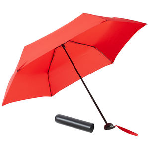 Parapluie publicitaire de poche|6 panneaux Rouge Noir 1
