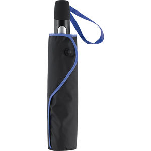 Parapluie publicitaire de poche déclencheur intégré Noir Bleu euro 1