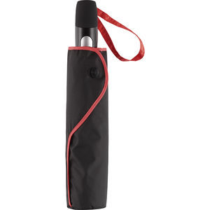 Parapluie publicitaire de poche déclencheur intégré Noir Rouge 1
