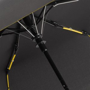 Parapluie publicitaire de-poche PET recyclé|Automatique Noir Jaune 1