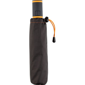 Parapluie publicitaire de-poche PET recyclé|Automatique Noir Orange
